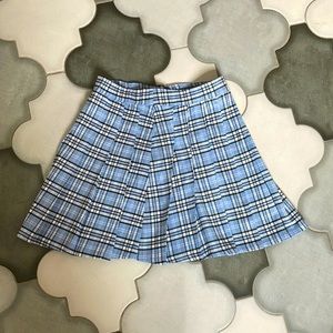 Plad blue and white skirt, ultra high-rise, XS, hollister